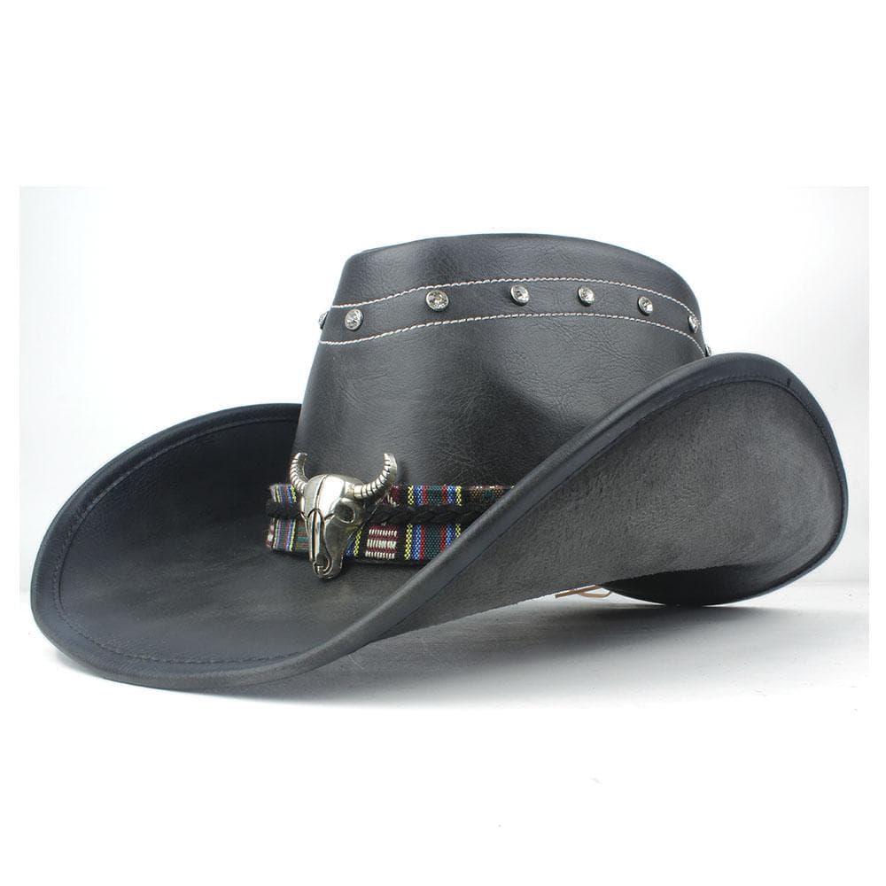 100% Leather Men Western Cowboy Hat For Gentleman Dad Jazz Sombrero Hombre Caps Size 58-59CM 36 Stlye