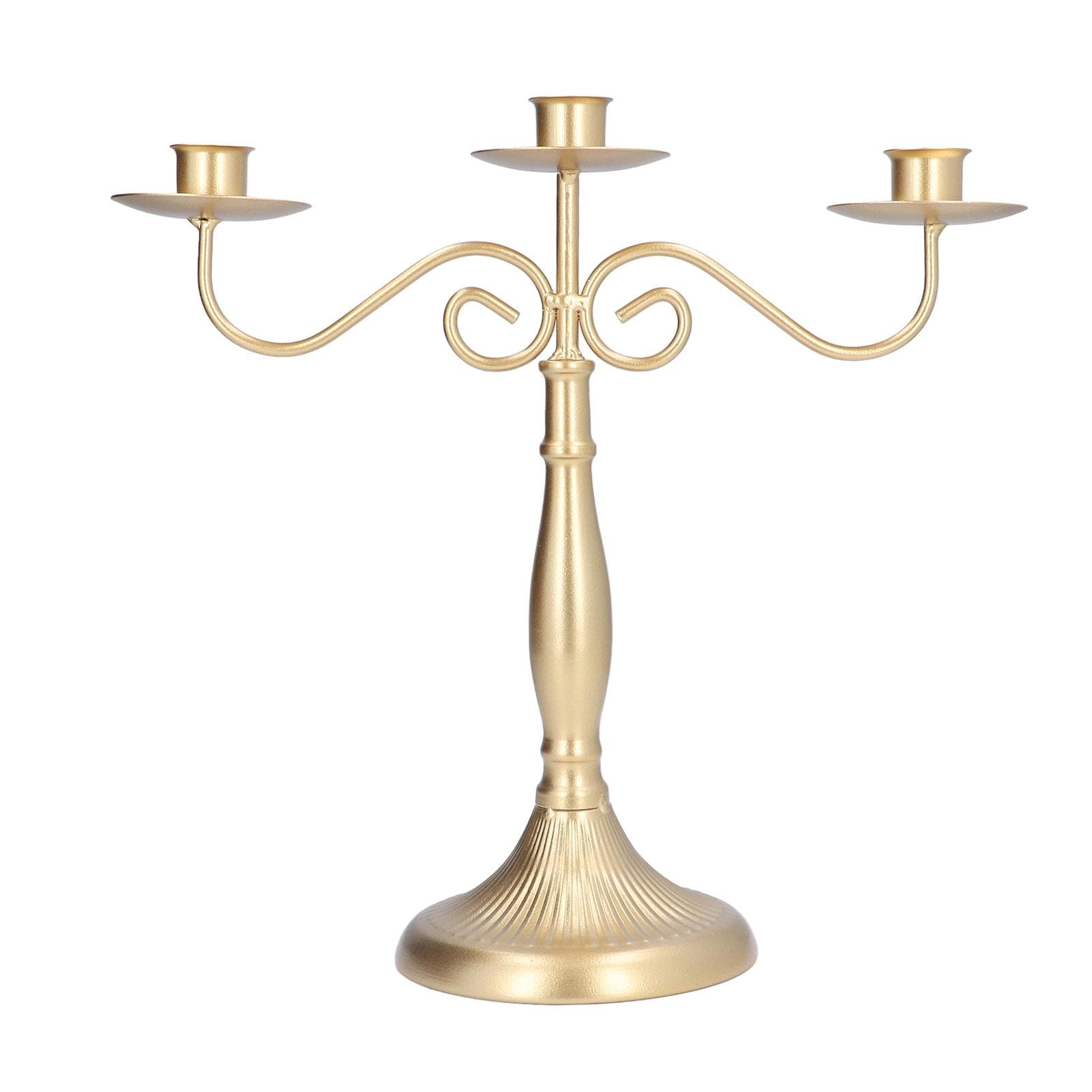 European Style Candlestick Holders Stand Gold 3 Head Candle Holders for Wedding Party Dinning