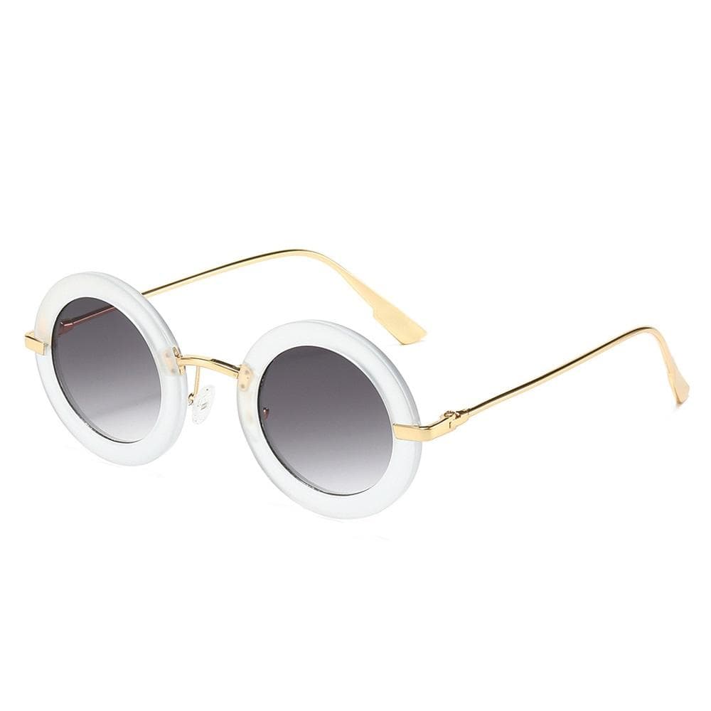 Retro Round Sunglasses Women INS Fashion Trendy Unique Personality Sun Glasses for Outdoor Holiday Gold