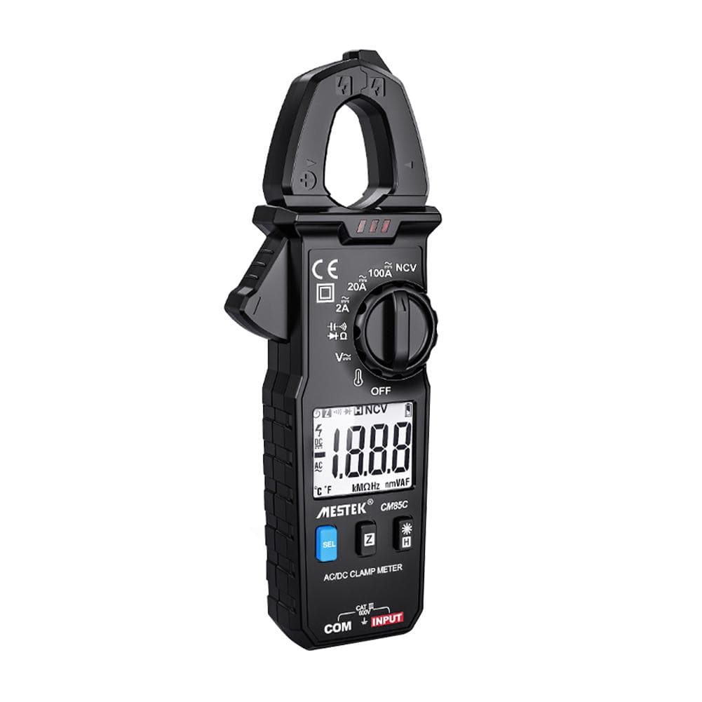 MESTEK Mini Clamp Meter Automatic Ranges LCD Display with Backlight 100A 600V NCV Portable Clamp black
