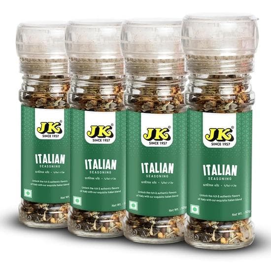 JK Italian Seasoning Crusher/Grinder | Blend of Herbs, Best Seasoning for Pizza, Pasta, and All Italian DishesMulti-Use 50g (Pack of 4)