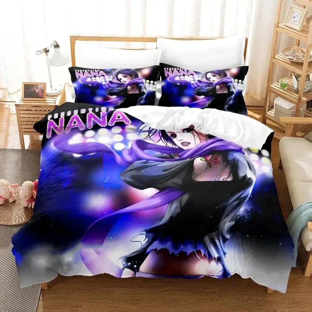 Anime NANA Black Stones Bedding Set Duvet Cover Bed Set Quilt Cover Pillowcase Comforter king Queen Size Boys Adult Bedding Set 70x133cm 2pcs