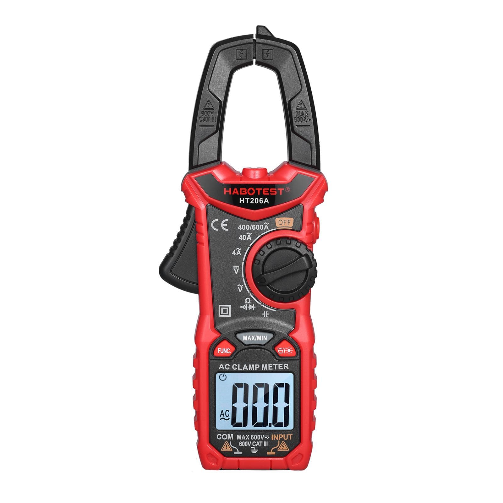 HABOTEST AC/DC Digital Clamp Meter for Measuring AC/DC Voltage , AC/DC Current, Frequency, Duty HT206A