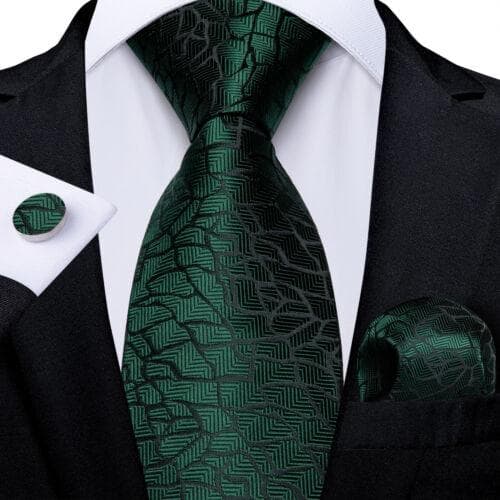 DiBanGu Mens Silk Necktie Set Striped Paisley Solid Tie Pocket Square Cufflinks N-7474