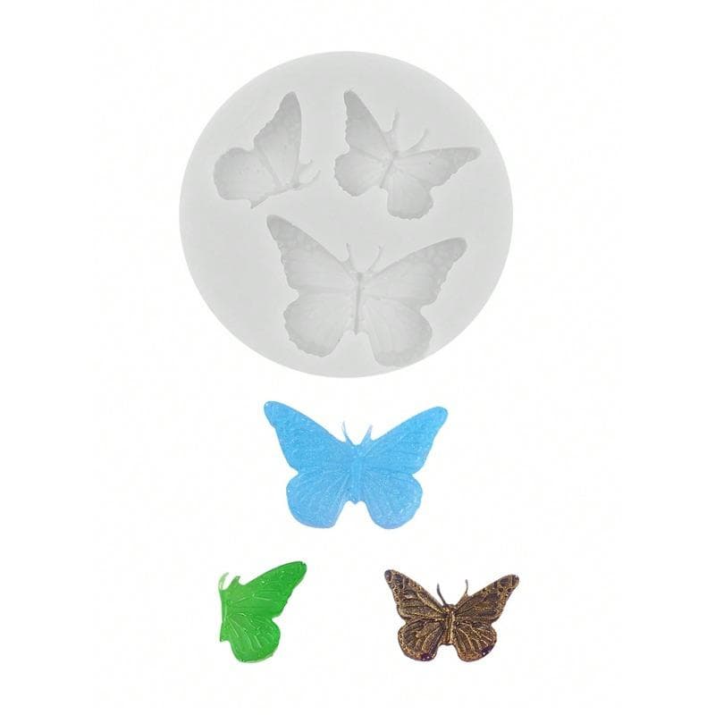 Butterfly Themed Silicone Molds, Suitable For Cakes, Chocolates And Candies - Non-Stick, Flexible Design, Ideal one-size grey