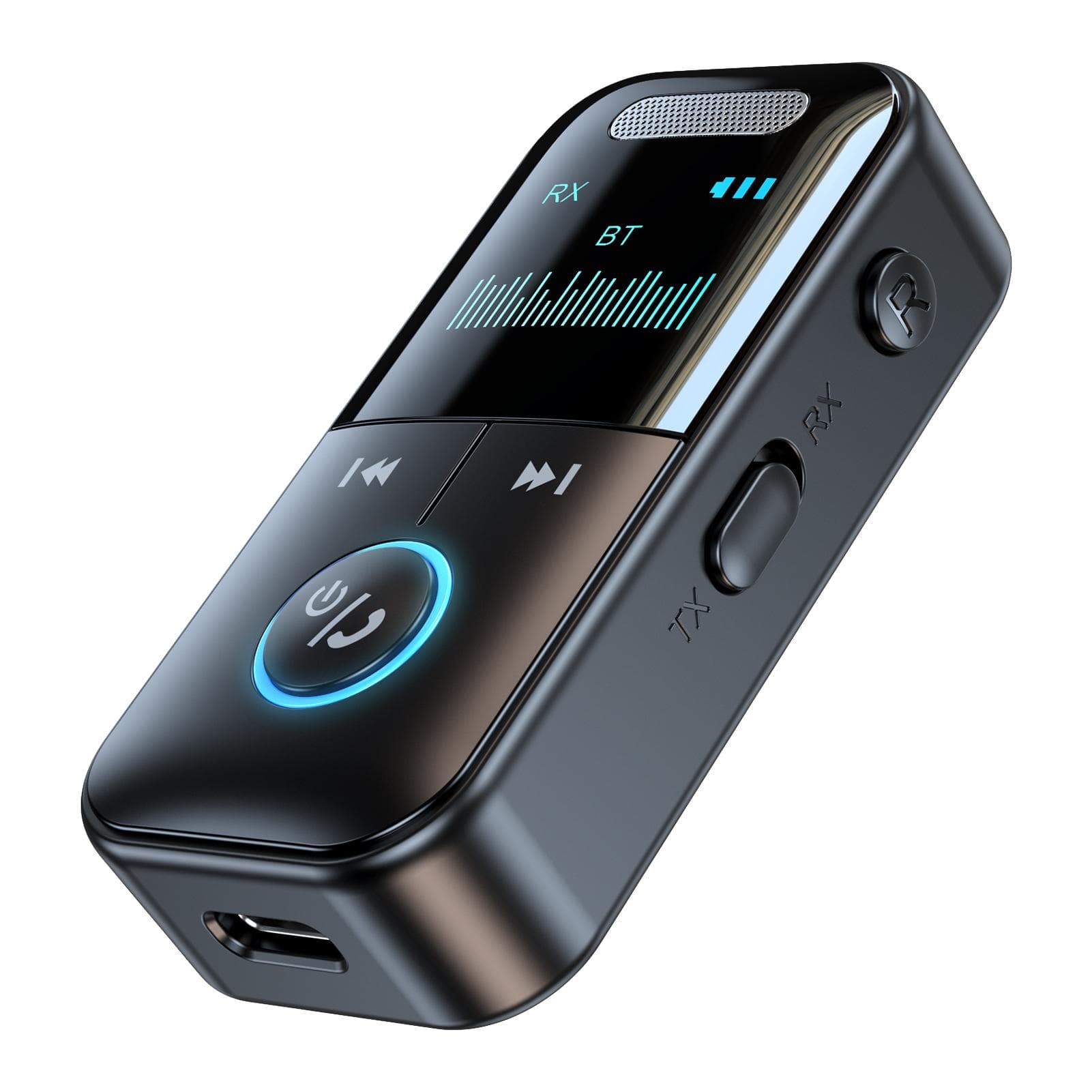 GT69 Wireless BT Audio Receiver + Transmitter 2-in-1 Audio Adapter Support TF Card Playback Support black