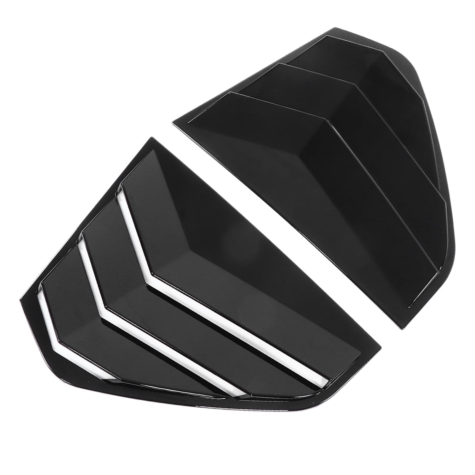 2PCSSet Car Rear Window Louver Side Vent Cover Stepped Black Replacement for MK8 2020?2021