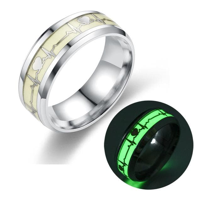 Fashion Luminous Dragon Ring Retro Stainless Steel Fluorescent Ring Plus Size Couple Jewelry For Men 10