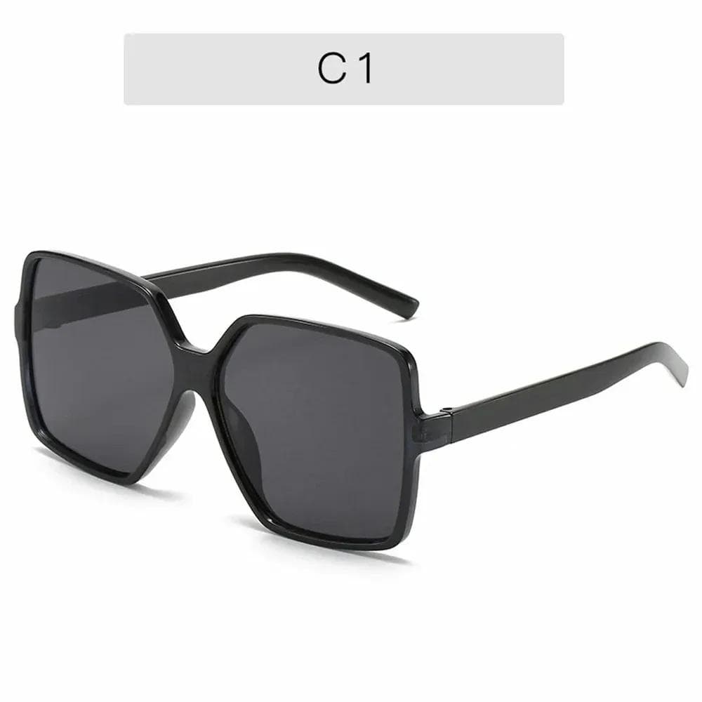Black Square Oversized Sunglasses Women Big Frame Colorful Mirror Lens Unisex Gradient Shades Hip Hop
