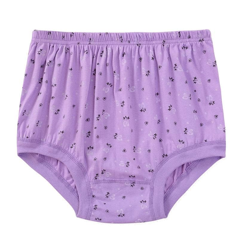 Women Briefs Cotton Panties High Waist Breathable Underwear Soft Comfortable Plus Size Underpants 5XL purple