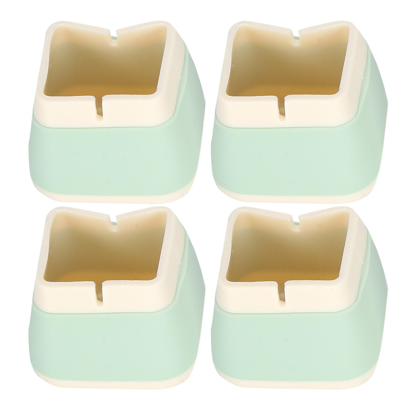 4Pcs Silicone Furniture Protectors 3.3x3.9x3.9cm NonSlip Chair Table Foot Covers Caps(Green ) green