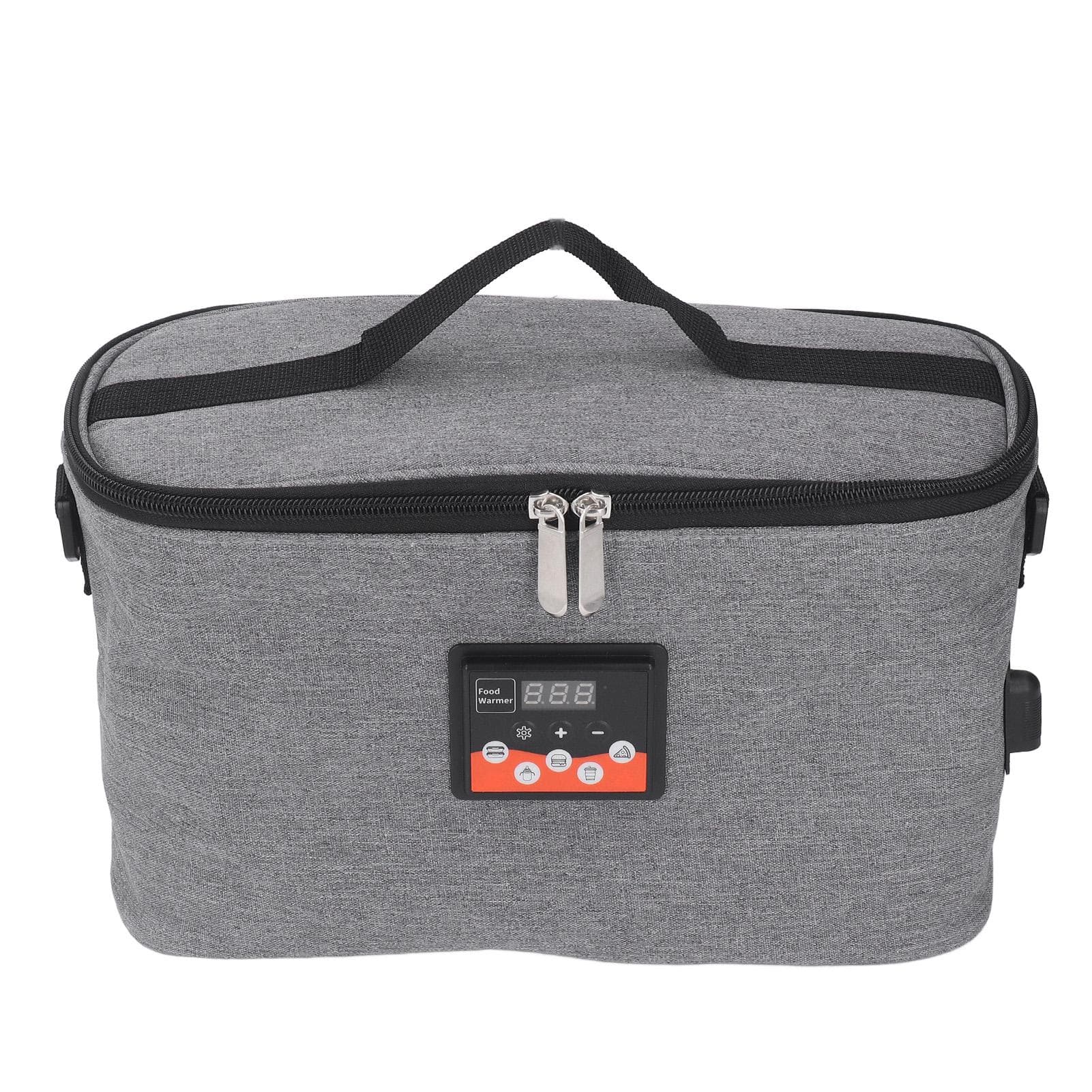 Car Warmer Bag 30W Heating Bag 8L Adjustable Temperature Display with Handle Portable Food Warmer gray