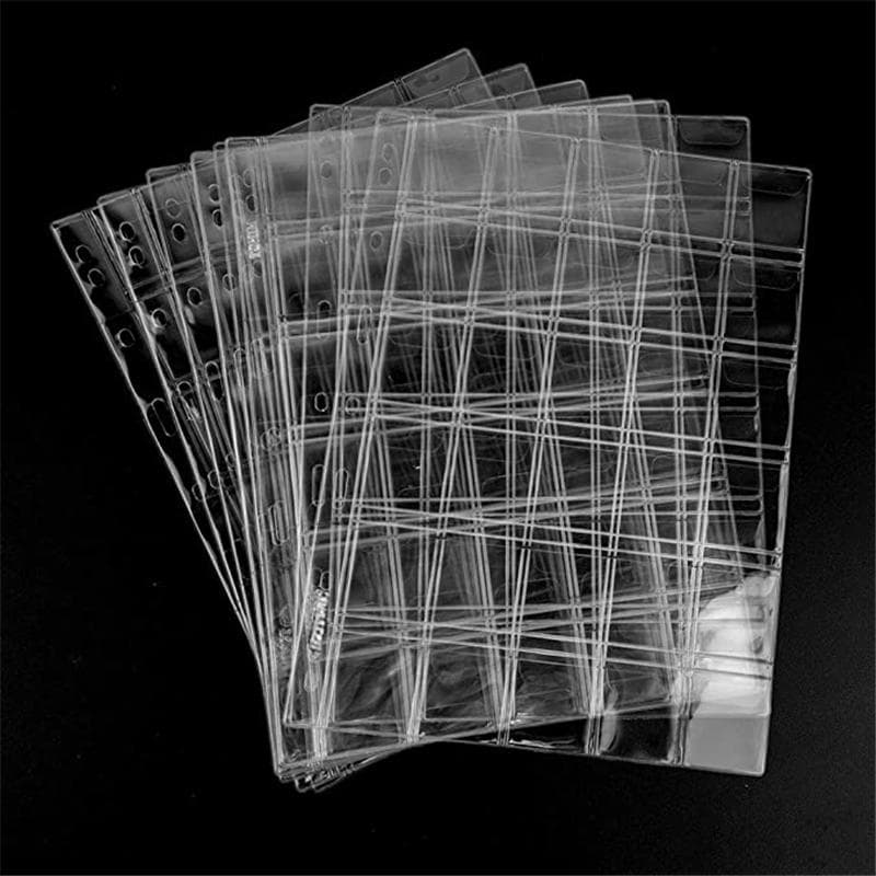10PCS Creative Coin Collection Supplies Pages for Collectors 30-Gird Clear Coin Holder Protectors Binder Pages for Stamp Currency 30 grids-10pcs