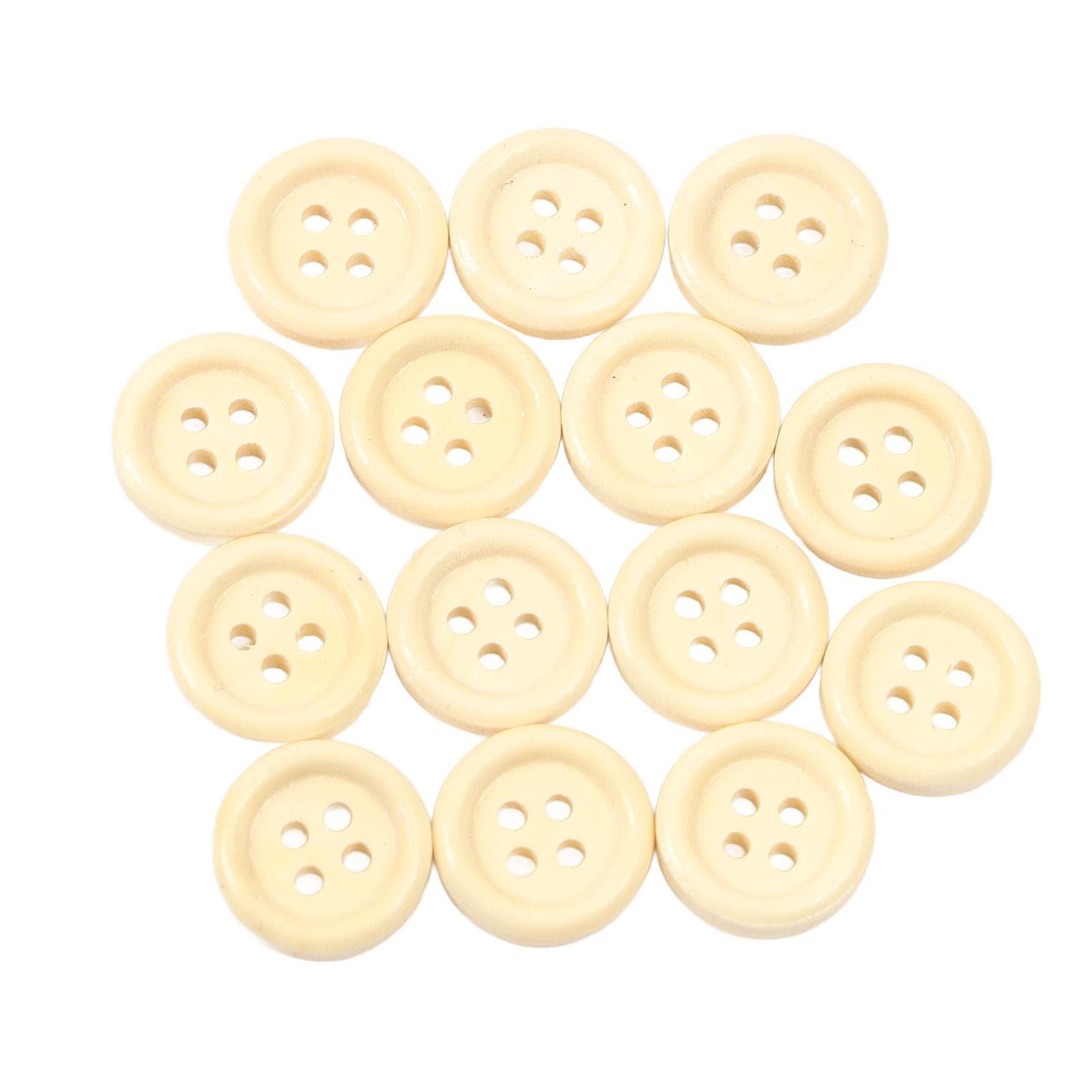 1000pcs Wooden Buttons 15MM Round Wooden Buttons 4 Holes Small Wood Buttons for Sewing Clothes