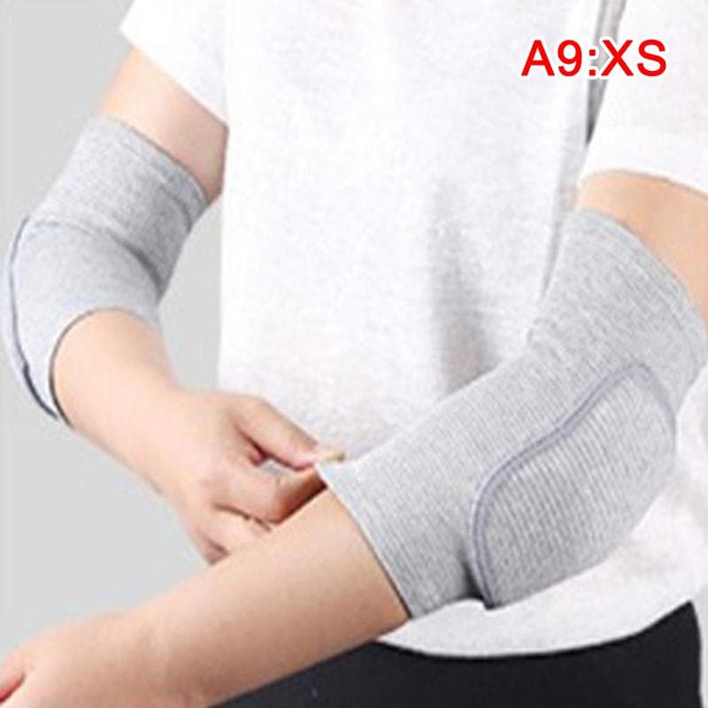 2Pcs Elastic Elbow Pads Thickened Sponge Elbow Knee Protectors Guard Basketball gray
