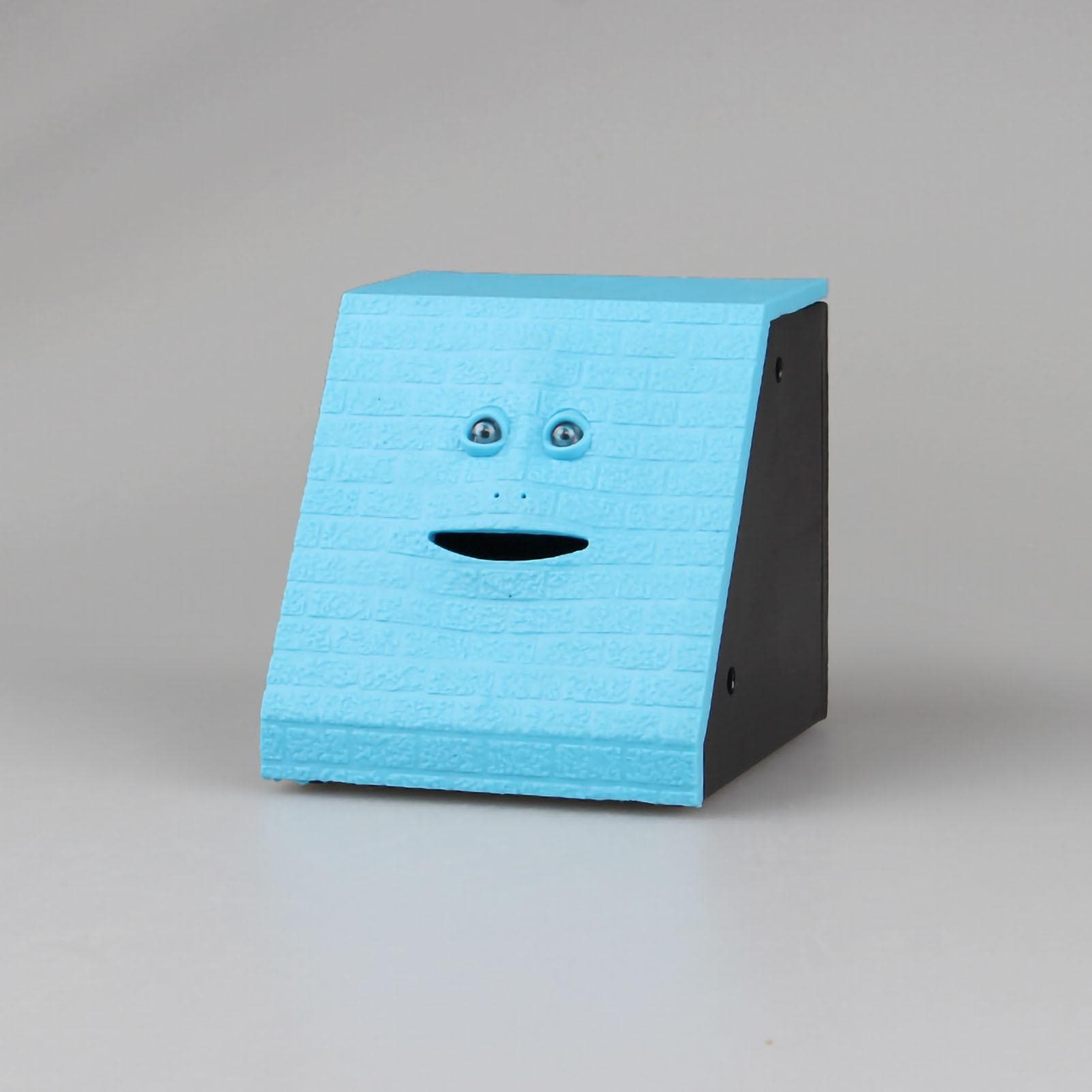 Piggy Bank Plastic Novel Electric Coin Eating Brick Surface Face Bank with Sound for Children Pink blue