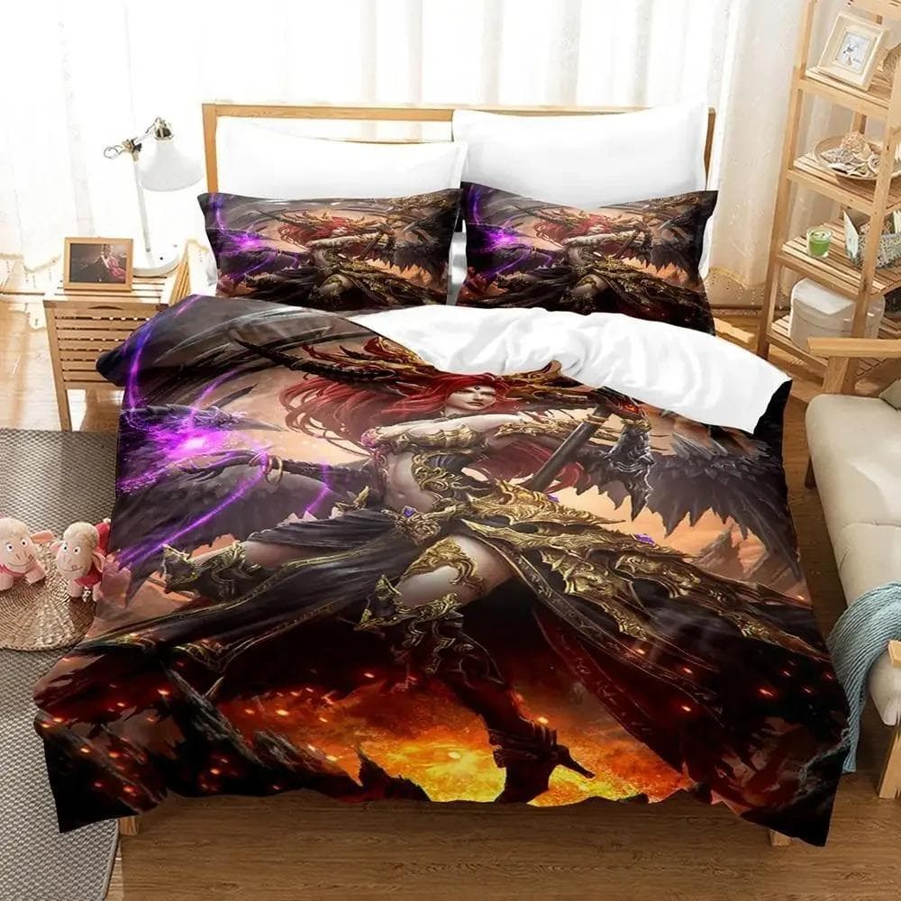 Personality Demoness Bedding Set Single Twin Full Queen King Size Bed Set Adult Kid Bedroom Duvet cover Sets Anime Bed Sheet Set 70x133cm 2pcs