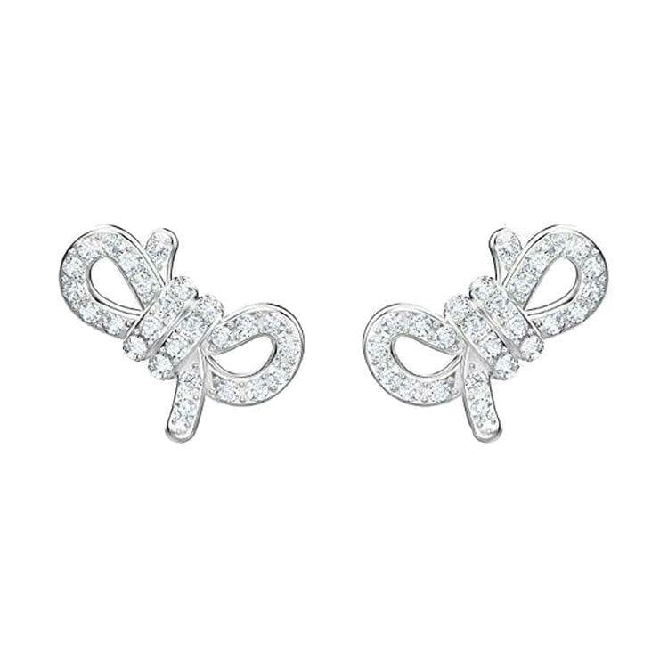 Swarovski Lifelong Bow Sweet Butterfly Knot Earrings Women earrings Silver 5492257 Box (Random Color)