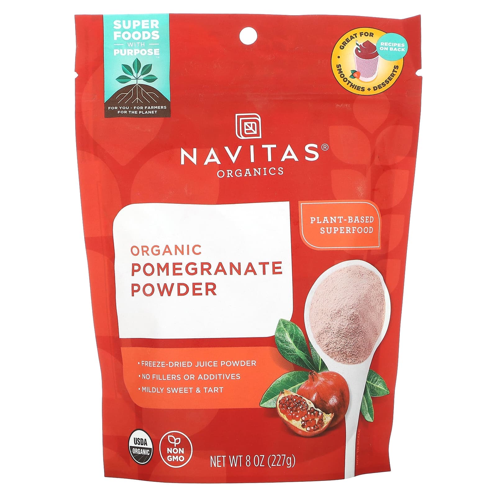 Navitas Organics, Organic, Pomegranate Powder, 8 oz (227 g)