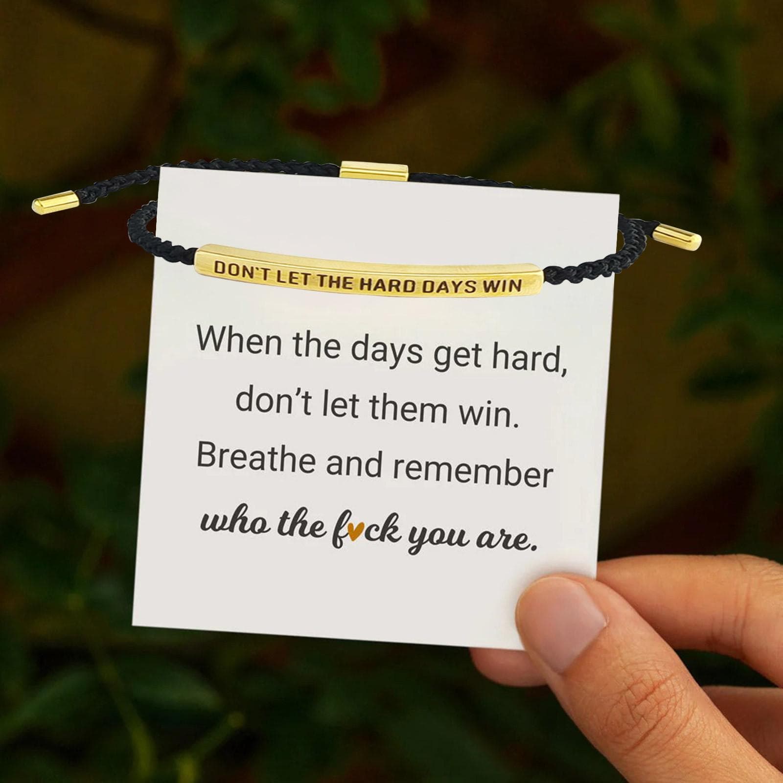 Don'T Let The Hard Days Win Tube Bracelet, Handmade Adjustable Wrap Stainless Steel Inspirational Bracelets One Size