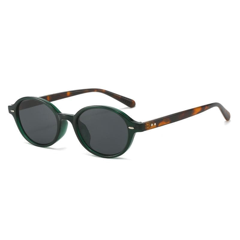 Retro Small Oval Sunglasses Women Men UV400 Luxury Fashion Rivets Shades Eyewear 1PC