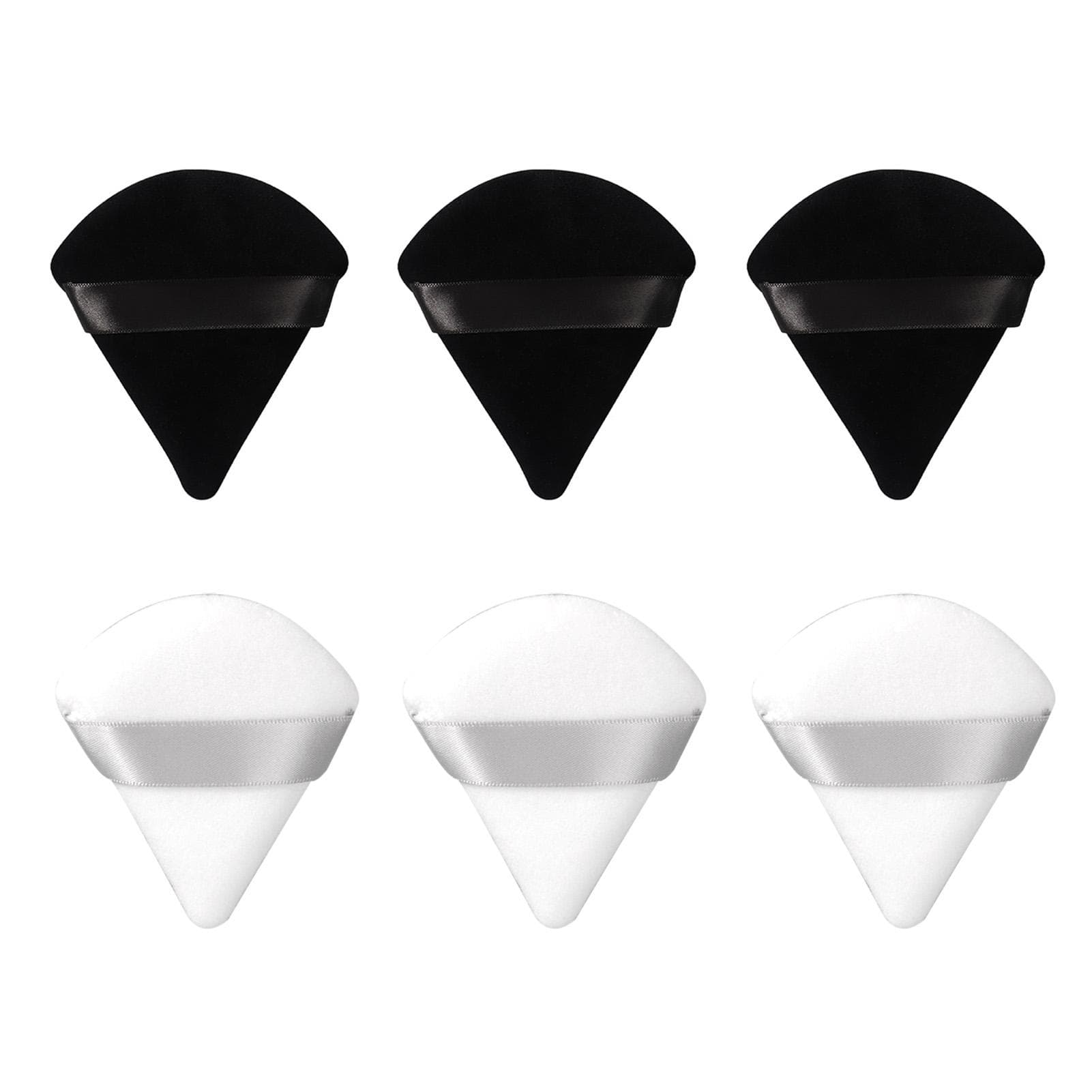 6Pcs Triangle Powder Puff High Density Flocking Short Staple Super Soft Triangular Makeup Air