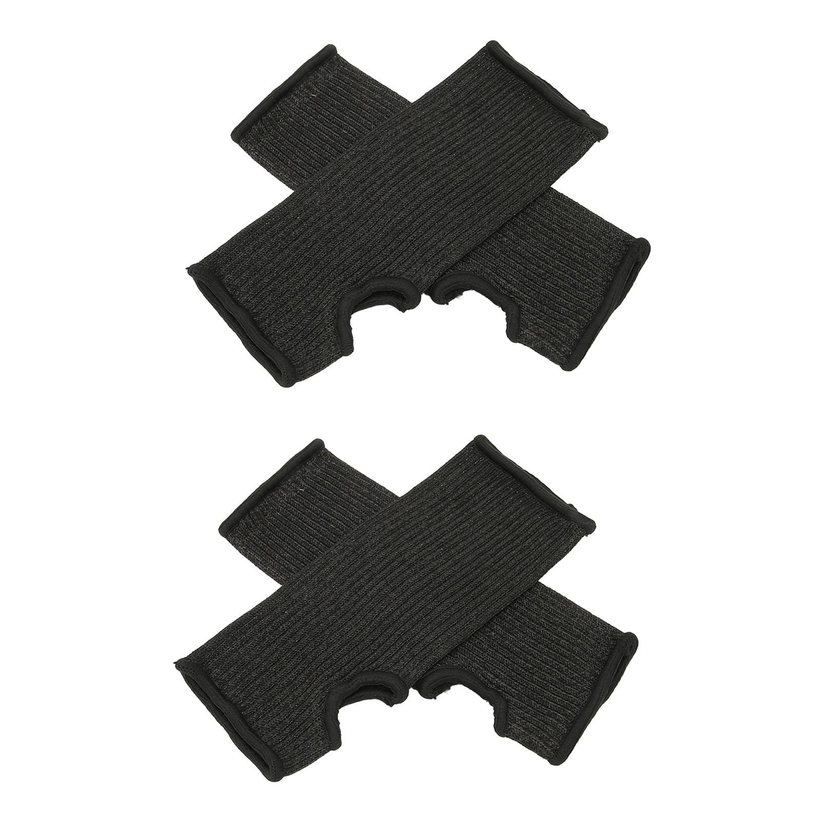 4Pcs Cut Resistant Sleeves Level 5 Protection Thumb Slot Design Good Fit Black Thickened Anti M