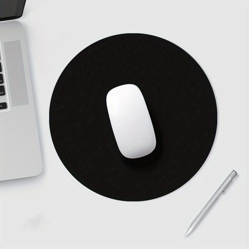Round Mouse Pad Single-sided Solid Color Universal Non-slip Pad Mouse Pad Suitable for Laptop Office Gaming Mouse Pad black