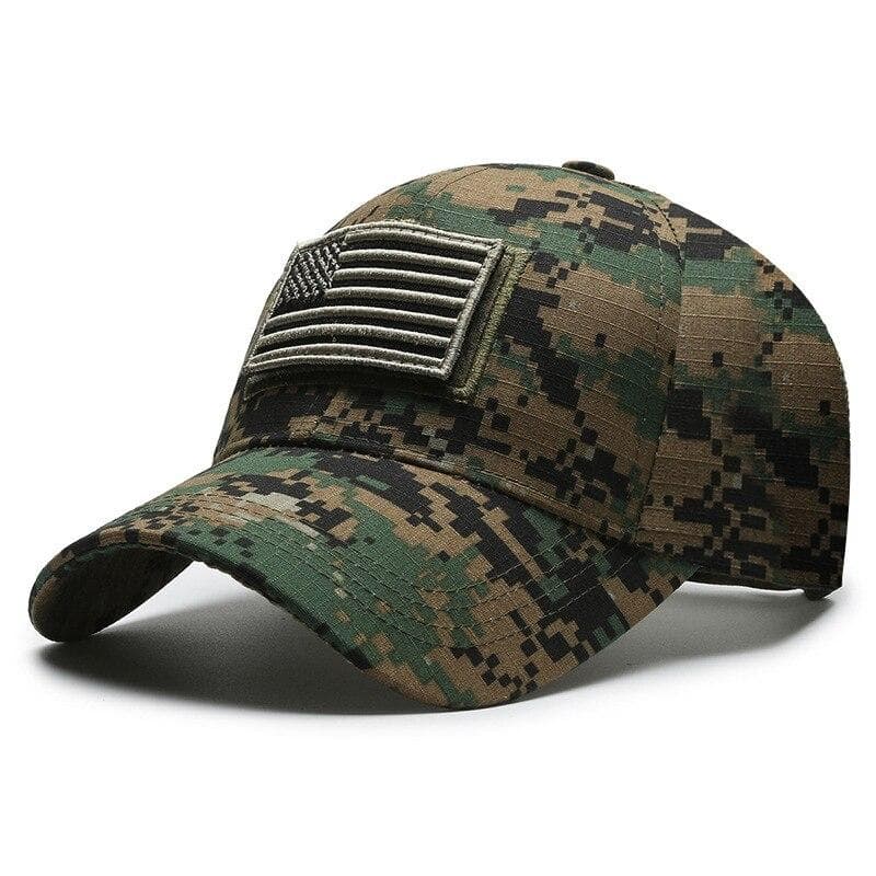 Spring And Summer New Flag Camouflage Sticker Embroidery Baseball Cap Mesh Breathable Cap Men's Outdoor Sports Sunshade Sun Hat Adjustable