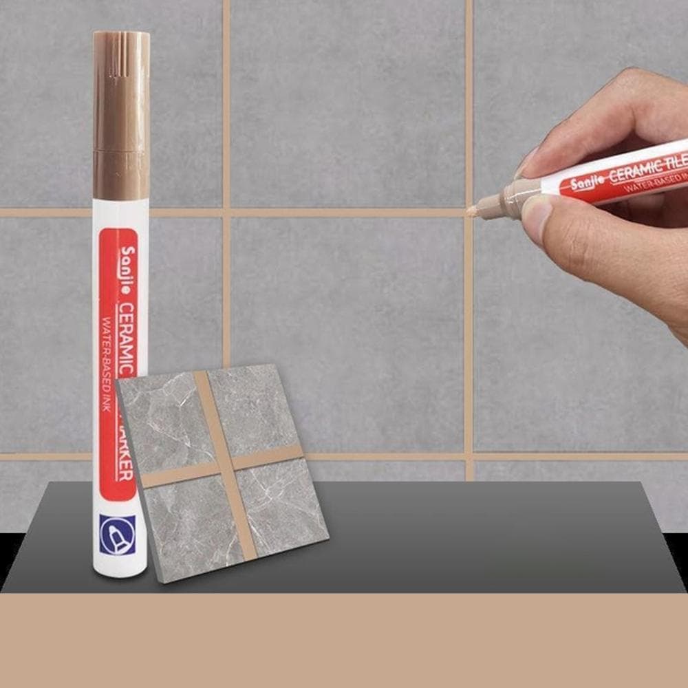 1Pcs Waterproof White Wall Tile Marker Pen Grout Restorer Gap Repair For Bathroom Floor Seam Paint Filling Construction Tools tan