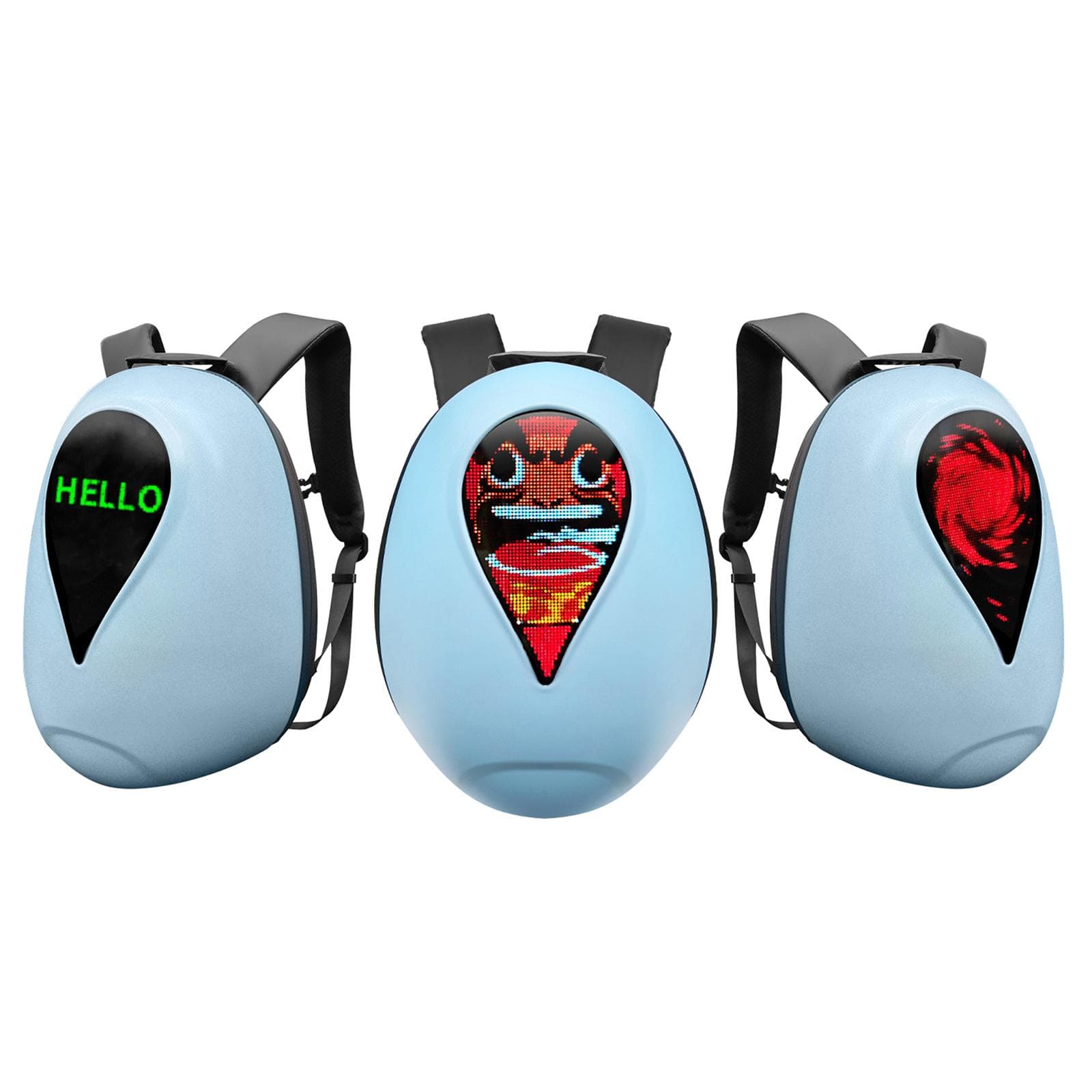 LED Backpack Riding Backpack Motorcycle Helmet Hard Shell DIY Waterproof for Men Women Waterproof blue