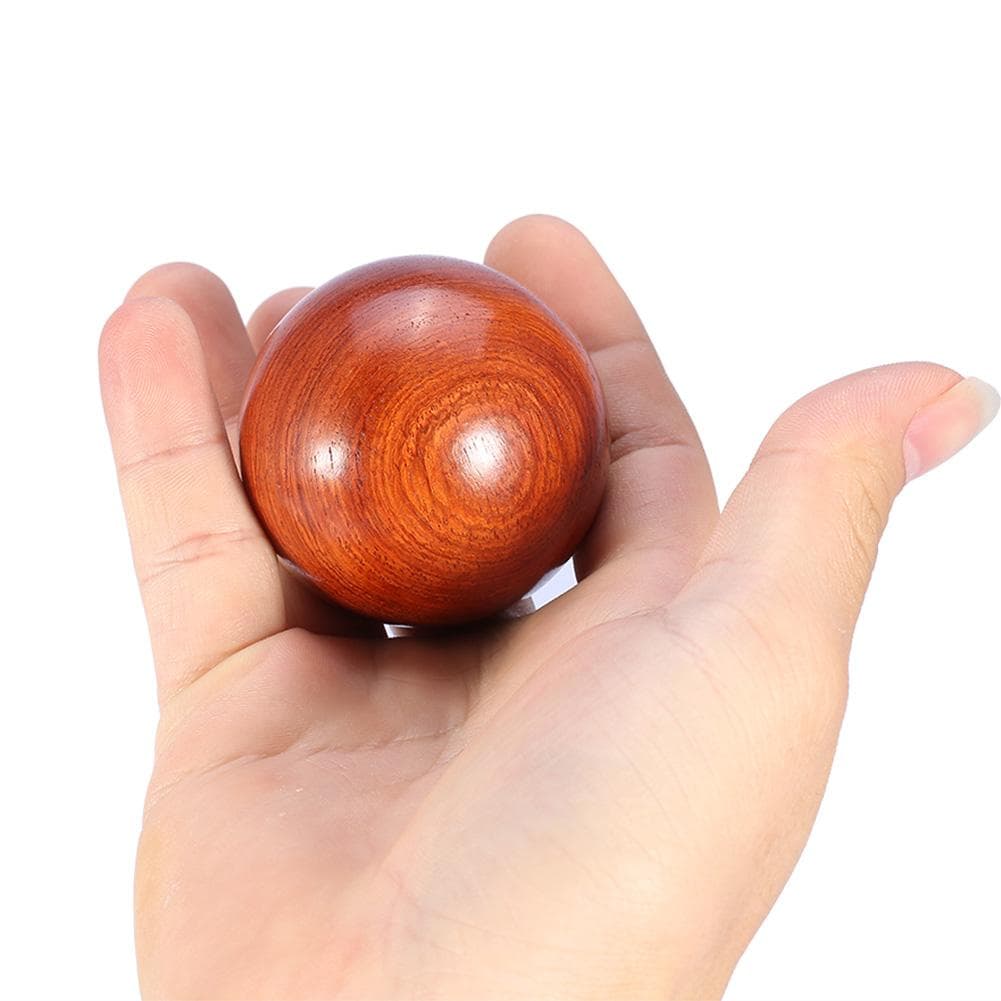 1Pc New Health Exercise Baoding Balls Wooden Massage Stress Relief Relaxation Ball (5cm)