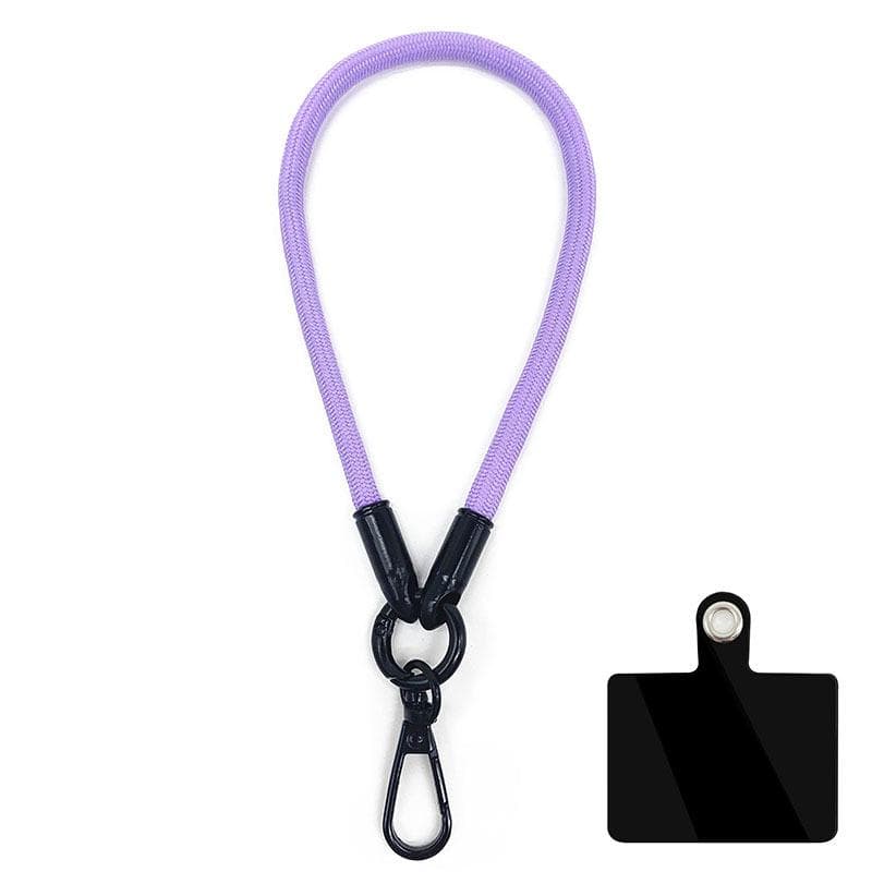 New Cell Phone Case Lanyard Wrist Hand Strap Cord with Card to Hang the Mobile Phone Rope Smartphone Chain Key Strap for iPhone purple