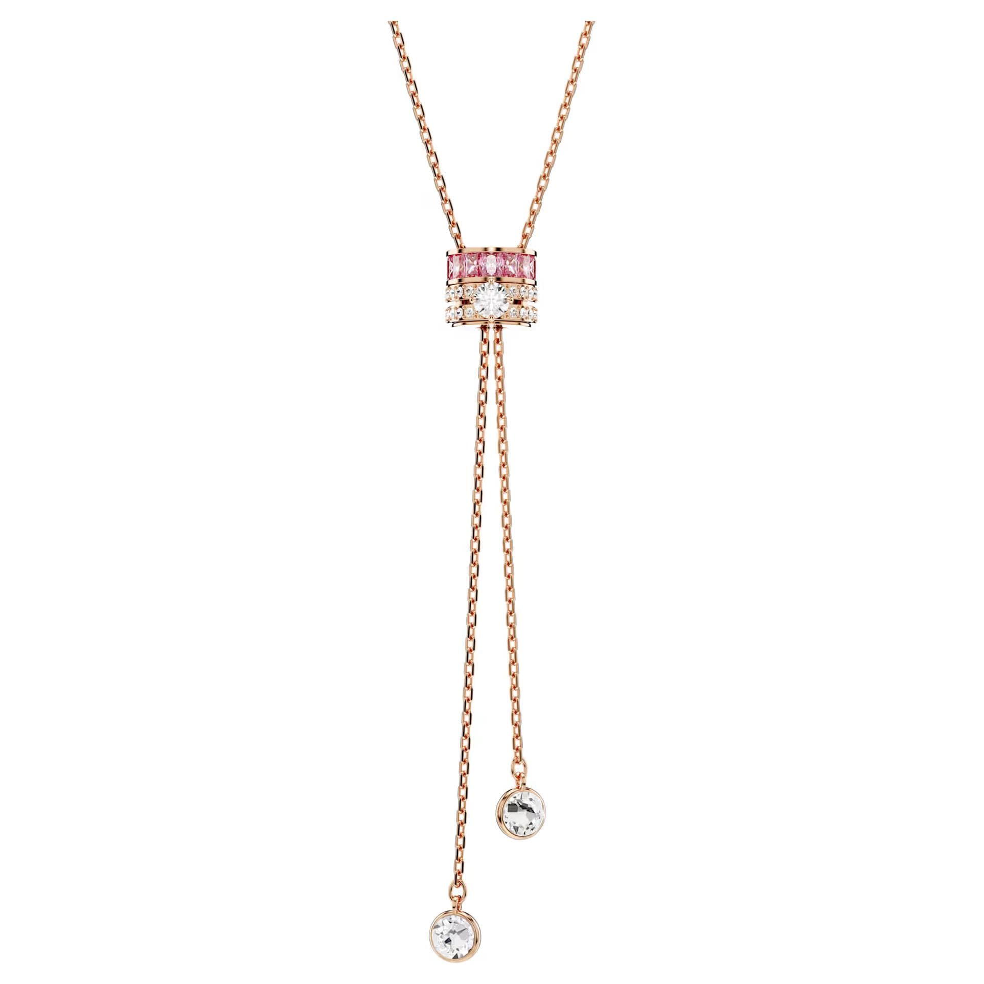 Swarovski Connexus Y-Shaped Claw Set Crystal Pendant Necklace Women necklace Rose-Gold 5690044 Box (Random Color)