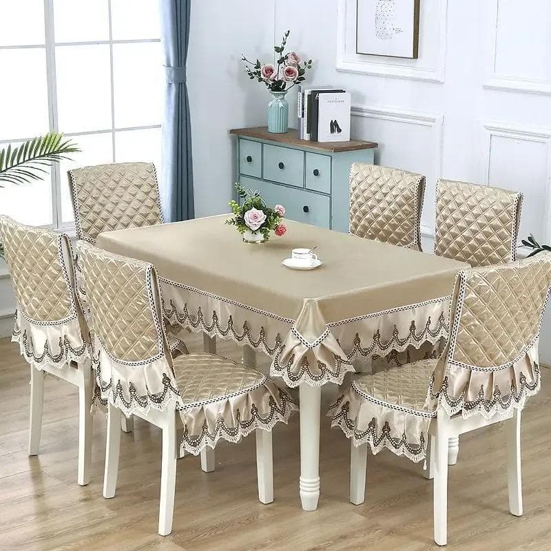Lace Skirt Hem Chair Cover European Style Dining Table Cloth Cushion Flat Printed Tablecloth Fabric Art Stool Cover Cloth 110x160cm