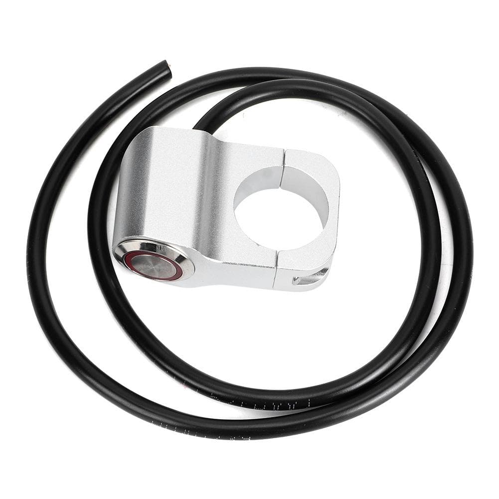 25mm0.98in Waterproof Steel Spotlights Handlebar Headlight Switch for Motorcycle Bicycle Silver