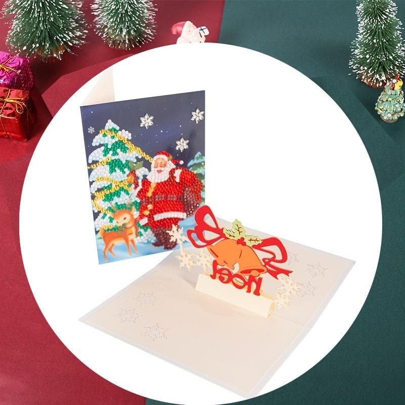 1set, Creative 3D Stereo Greeting Card Diamond Painting, 5d New Christmas Holiday DIY Gift Card, Full Diamond Masonry Embroidery Letter C