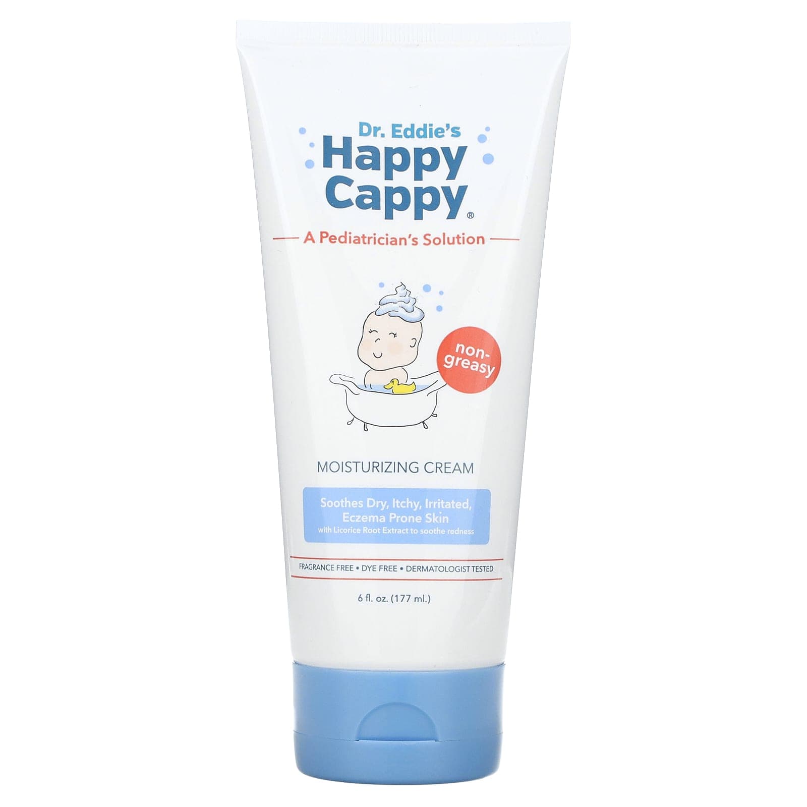 Happy Cappy, Moisturizing Cream, Fragrance-Free, 6 fl oz (177 ml)
