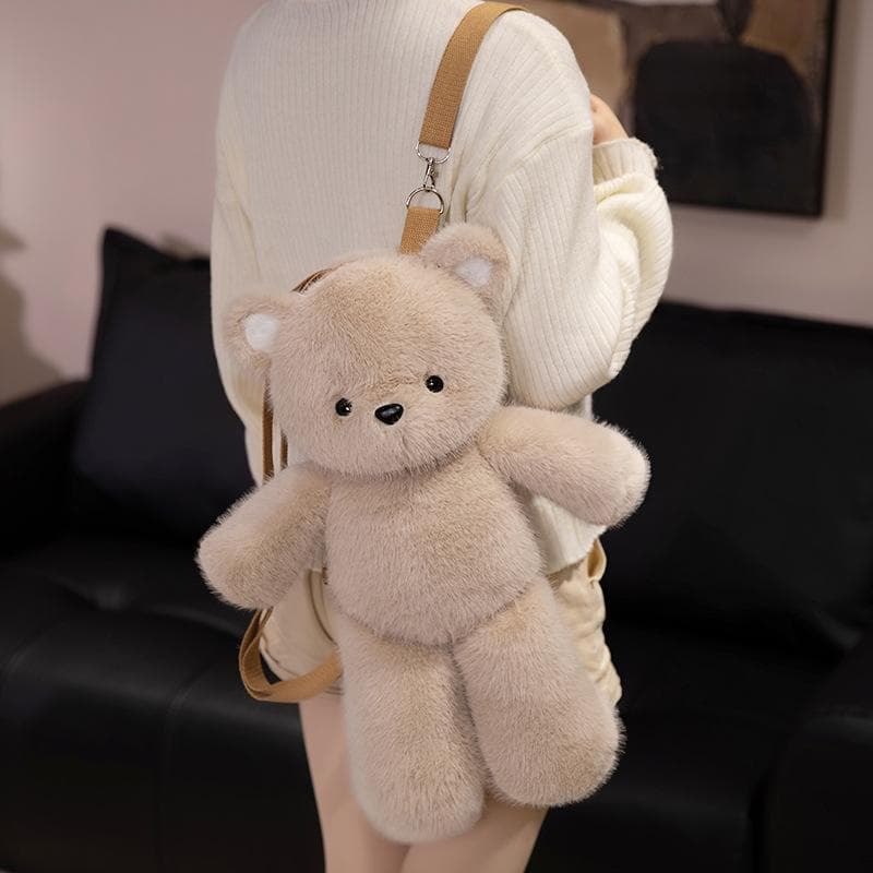 Cute Three-Flower Cat, West Highland Plush Toy Doll, A Must-Have Backpack For Girls Traveling On The Street full length 47cm