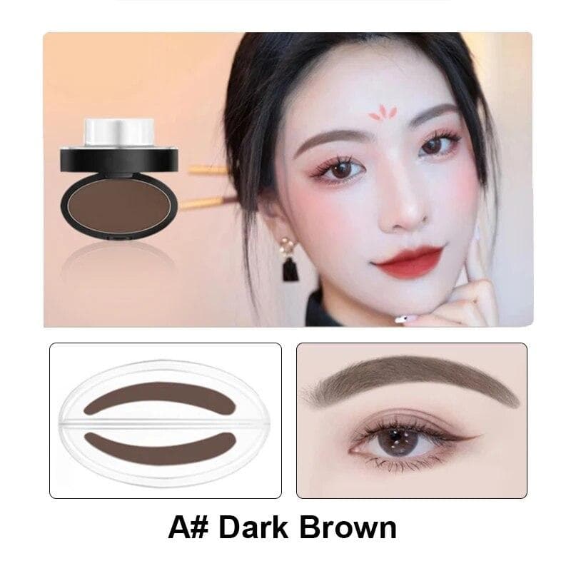 Eyebrow Powder Stamp Tint Stencil Kit Cosmetics Professional Makeup Waterproof Eye Brow Stamp Eyebrow Enhancers Stencil Kit type A dark brown