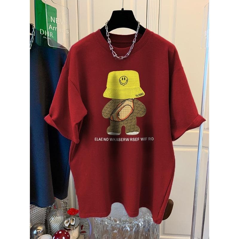 T-shirt for Women's Short-sleeved Pure Cotton Summer New Large Size Loose Slimming Belly Top XXXL