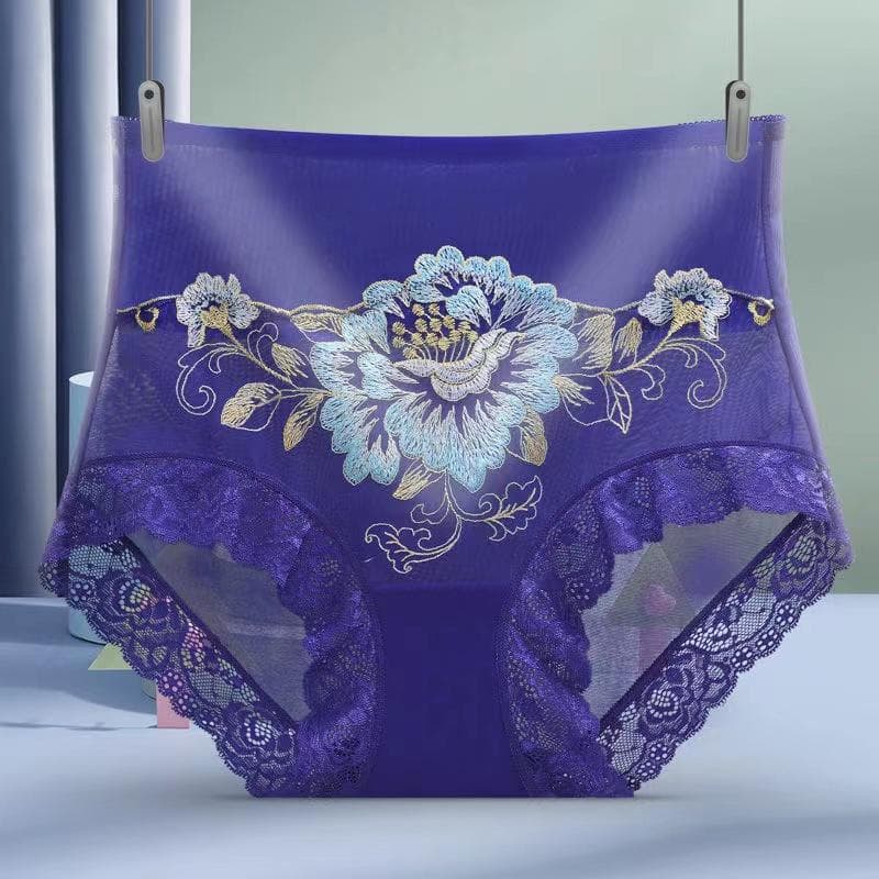 Women Fashion Shapers Lace Pantie Briefs Shapewear Lady Underwear M blue