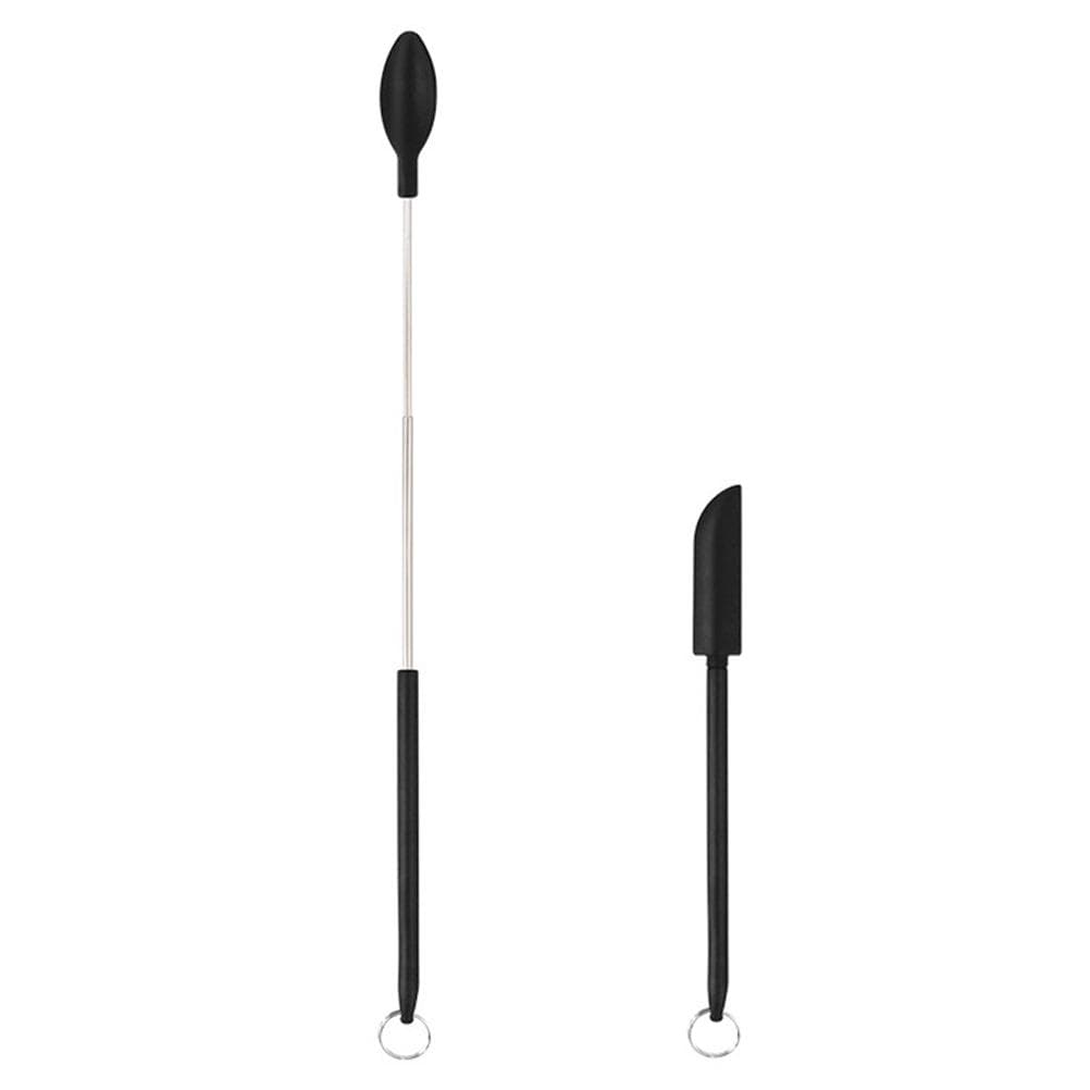 2Pcs Mini Silicone Spatula Set Reusable Retractable Small Thin Jar Scraper for Makeup Beauty Kitchen L(for 6.5-9kg)