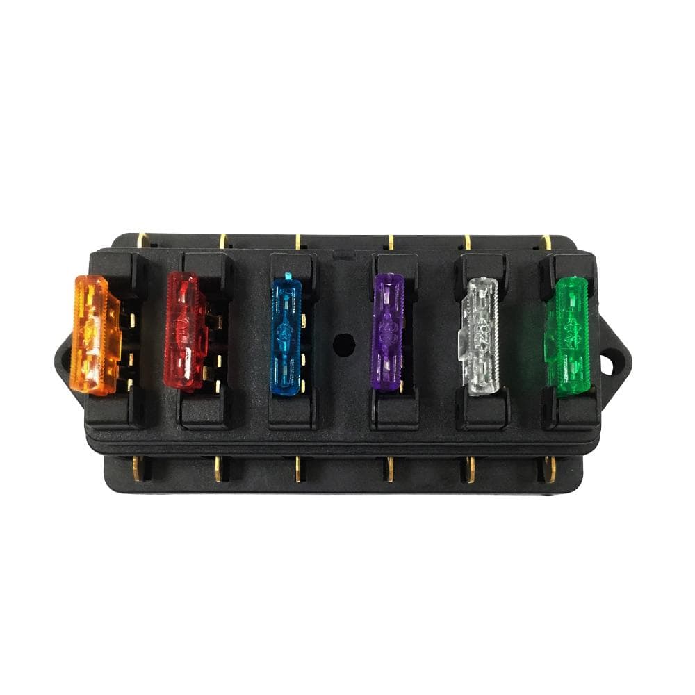 4 Way Fuse Holder Box Car Circuit Blade Fuse Block with 4 Standard Fuses 6