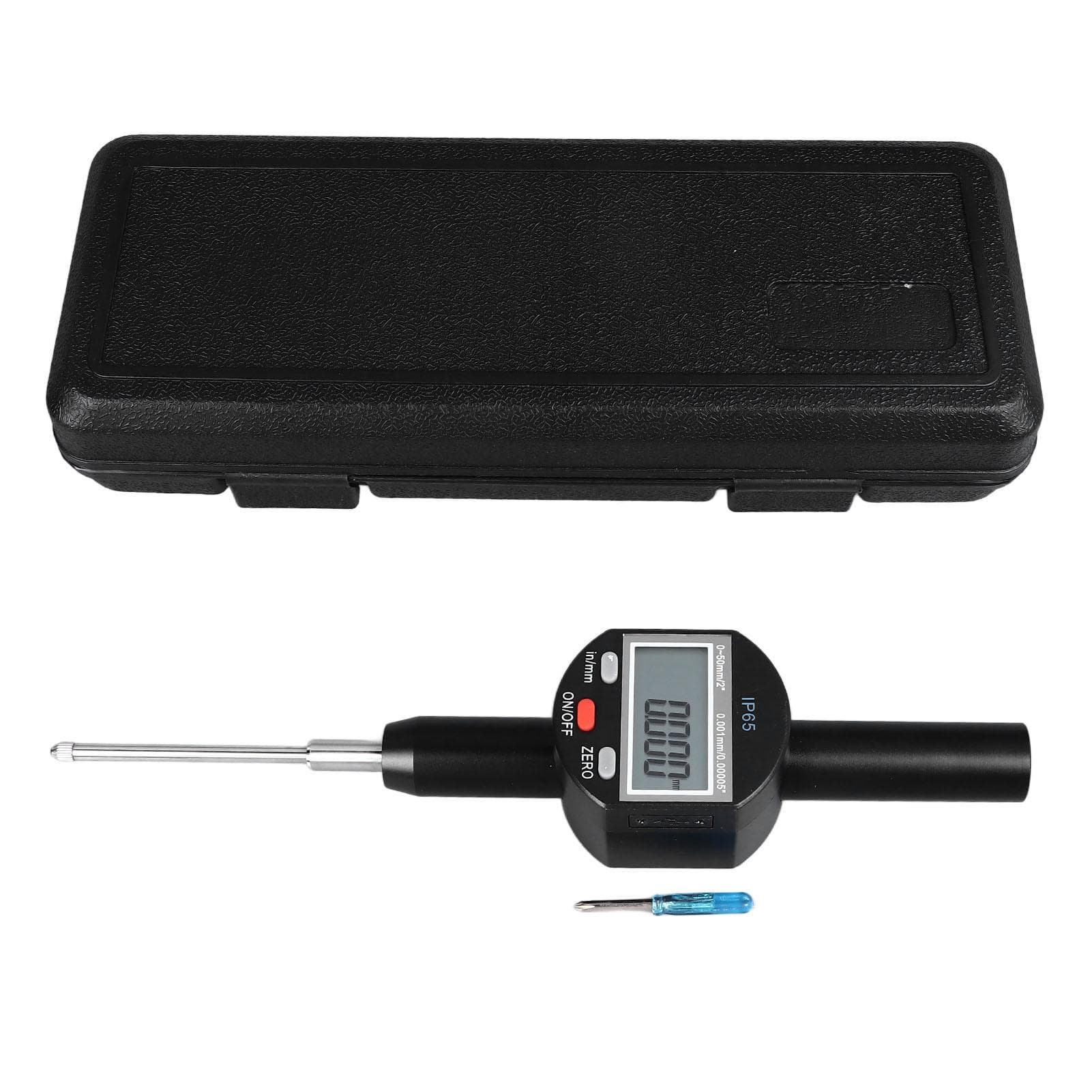 Digital Dial Indicator 0.001mm 0.00005in Resolution 0 To 50mm Range IP65 Waterproof Aluminium Alloy