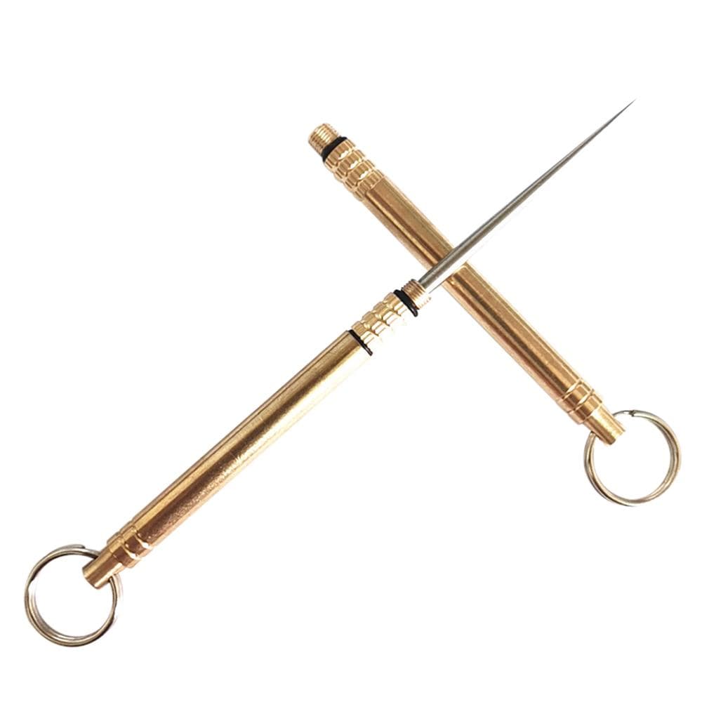 Brass Titanium Alloy Toothpick Set Teethpick Holder with Key Ring Design Portable Mini Size for Indoor Outdoor Use brass