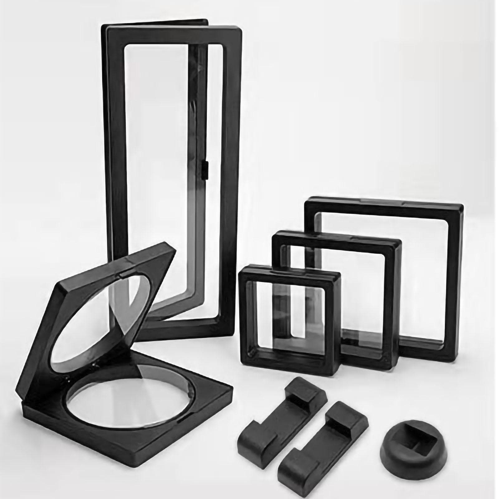 PE Film Jewelry Storage Box Transparent 3D Floating Frame Display Holder Film Jewelry Display Box 2.76 X 2.76 X 0.79in