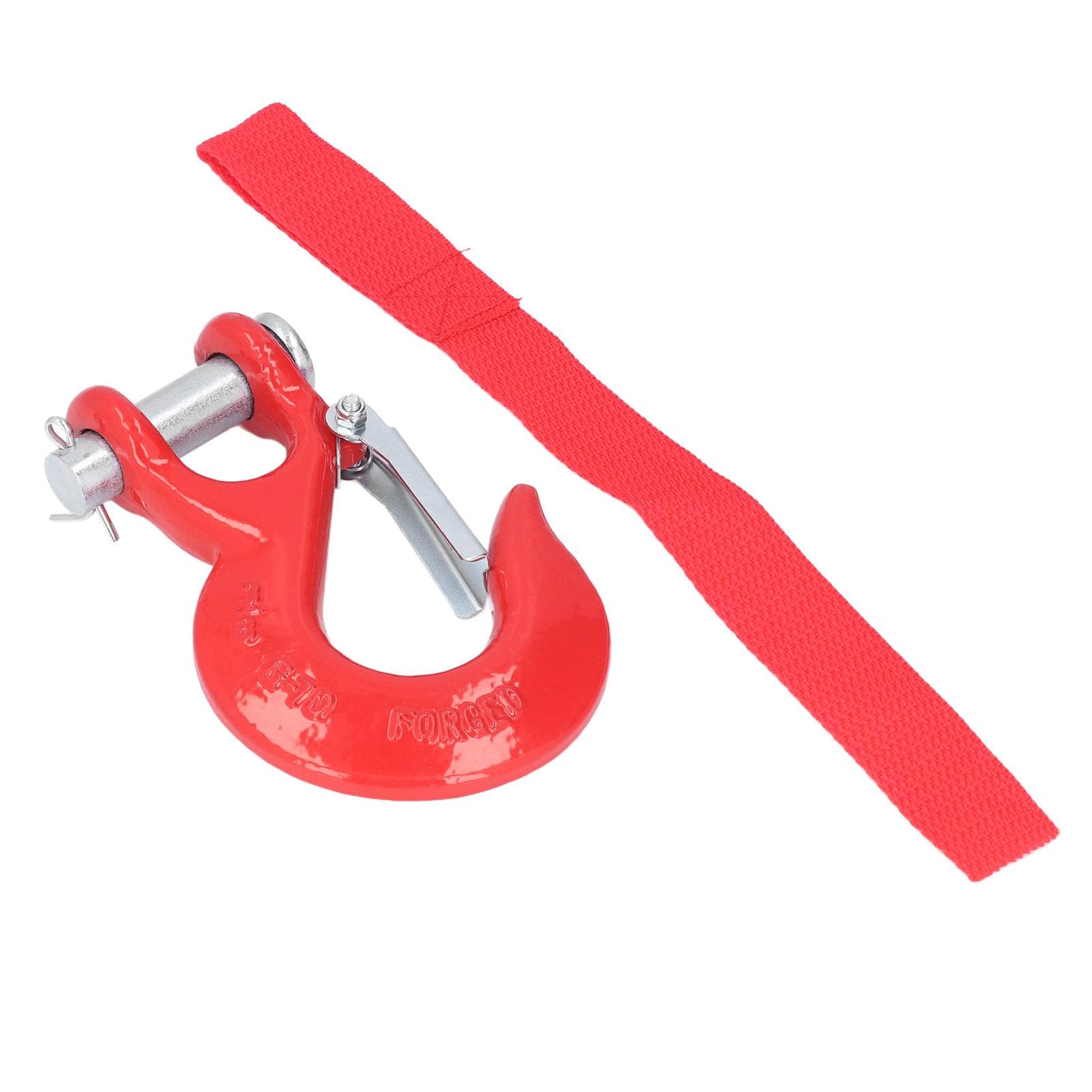 38in Clevis Safety Hook Steel 18000lbs Limit Capacity Antirust for Port Off Road Rescue LiftingRed red