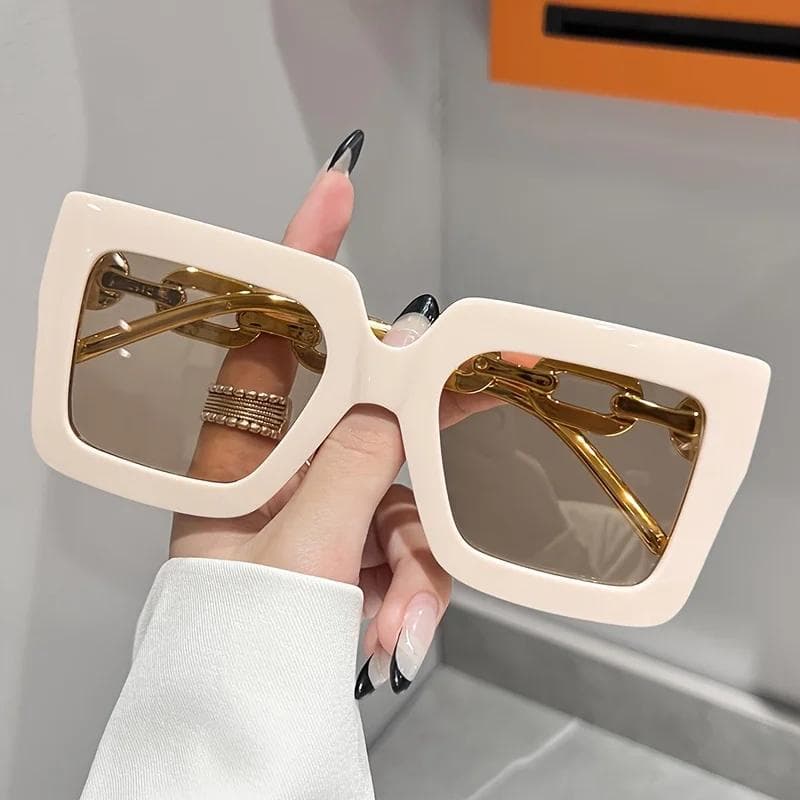 Luxury square fashion glasses for women candy color anti glare sun shades beach party travel stylish accessory 1PC