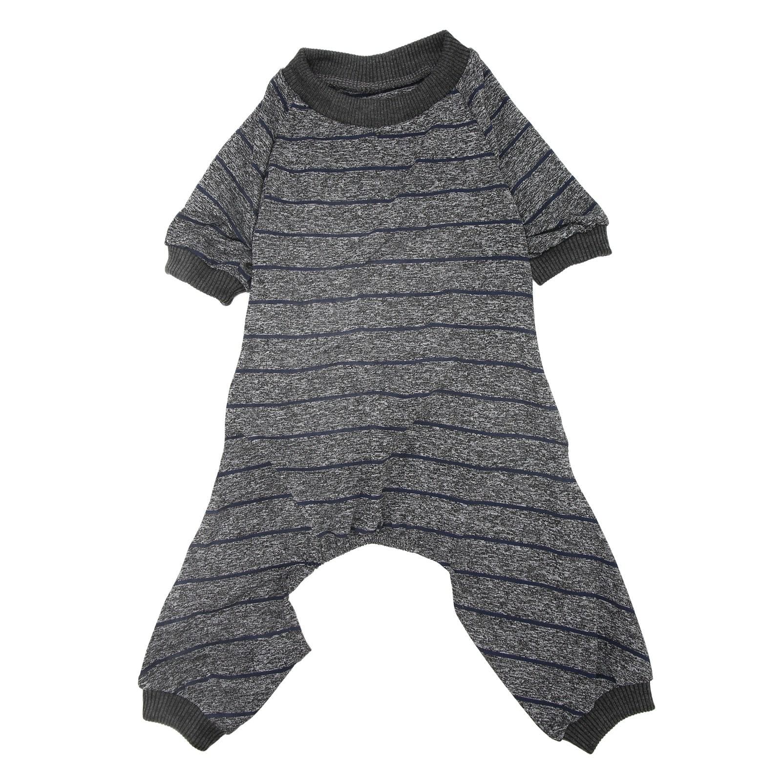Striped Dog Pajamas Stylish Cute Summer Thin Soft Stretchable 4 Legs Puppy Jumpsuit for Dogs Cats L(for 6.5-9kg)